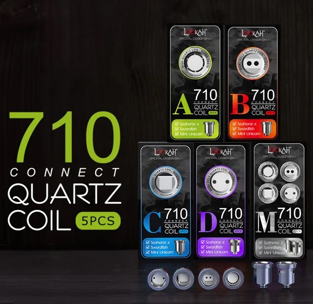 Lookah 710 Connect Quartz Coils 5pk, thc, wax, dab, concentrate, dragon